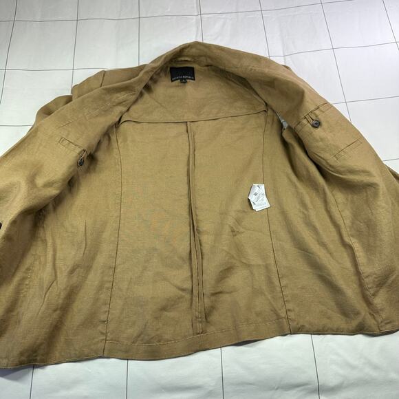 Banana Republic Blazer Tan Iced Latte Linen Double Breasted Academia Classic - Picture 7 of 10